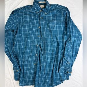 LL Bean Men's Button Down M Reg Flannel Plaid Wrinkle Resistant Traditional Fit